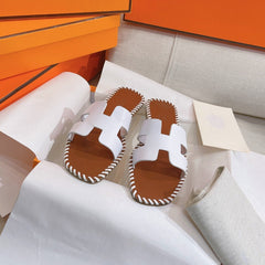 0RAN SANDAL Braided Calfskin WHITE