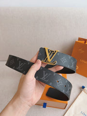 LV 25S BELT 40 MM IN BLACK MIX GREY CALFSKIN 593205