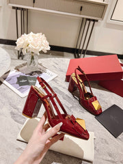 ONE STUD RUBY RED PATENT LEATHER LACE-UP HIGH HEELS 85 MM