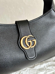 APHRODITE LARGE 47 SHOULDER BAG IN BLACK CALFSKIN