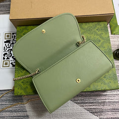 BLONDIE SHOULDER BAG 21 IN GREEN CALFSKIN GOLD HARDWARE