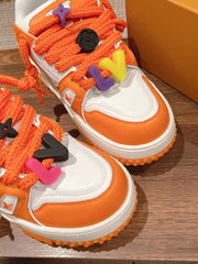 LV Trainer Maxi Sneaker White Mix Orange Calfskin