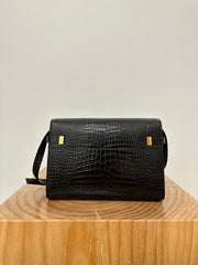 MANHATTAN 29 TOP-HANDLE IN CROCODILE BLACK CALFSKIN