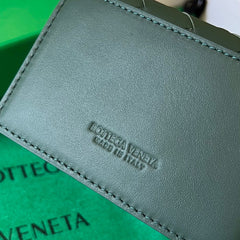 INTRECCIATO BUSINESS 11 EMERALD GREEN CALFSKIN CARD CASE