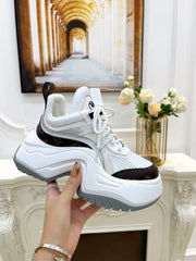 LV ARCHLIGHT 2.0 PLATFORM SNEAKER IN WHITE MIX BROWN MIX OF MATERIALS