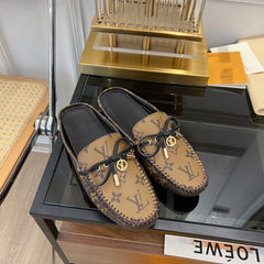 LV GLORIA FLAT LOAFER CLASSIC MONOGRAM PALE BROWN