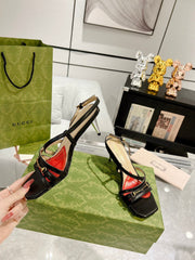 HIGH HEEL 65MM IN BLACK CALFSKIN WITH RED HEART