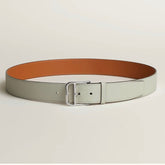 HM ROMAIN 35MM BELT WHITE CREAM LEATHER SILVER HARDWARE