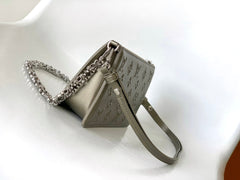 LV 25S LEXINGTON PREMIUM ORIGINAL HANDBAG 21 IN BEIGE GRAY MOONOGRAM CALFSKIN SHIMMERING METALLIC GOLD