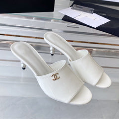 high heel 70 mule sandals white patent calfskin