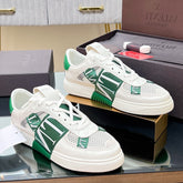 VALENTINO 25S GARAVANI VL7N SNEAKERS IN WHITE MIX GREEN LAMBSKIN