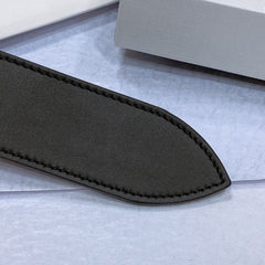 CL LARGE 35 MM BELT IN BLACK AND BROWN CALFSKIN GOLD HARDWARE