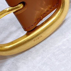 CL LARGE 35 MM BELT IN BRONZE BROWN CALFSKIN GOLD HARDWARE
