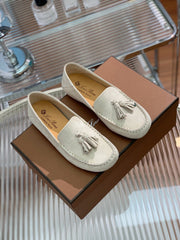 LP DOT SOLE WALK LOAFERS CREAMY WHITE SUEDE