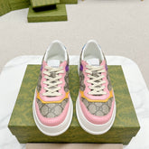 GG TRAINER LIGHT BROWN AND PINK CALFSKIN