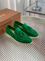 LP SUMMER WALK TASSELS LOAFERS DARK GREEN SUEDE