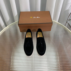 LP SUMMER WALK TASSELS LOAFERS BLACK SUEDE