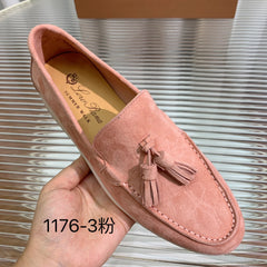 LP SUMMER WALK TASSELS LOAFERS BLUSH PINK SUEDE
