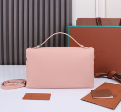 EXTRA BAG L27 IN BLUSH PINK GRAINED CALFSKIN WITH SILVER HARDWARE