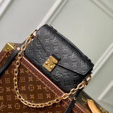 POCHETTE MÉTIS EAST WEST 21 IN GUN METAL EMBOSSED CALFSKIN GOLD HARDWARE