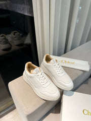 NAMA SNEAKER IN WHITE LAMBSKIN AND SUEDE