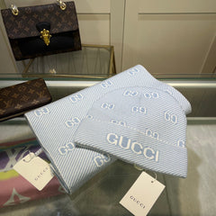 SET SCARF AND HAT IN LIGHT BLUE MIX WHITE WOOL AND CASHMERE 946331