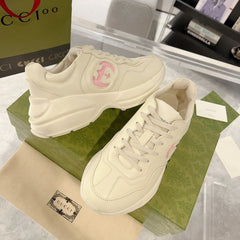 GG Rhyton Trainer Leather White Pink