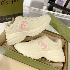 GG Rhyton Trainer Leather White Pink