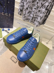 GG ACE GG SUPREME TRAINER AZURE CALFSKIN