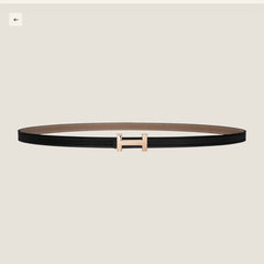 HM FOCUS BUCKLE & REVERSIBLE BLACK AND CAMEL BROWN LEATHER STRAP 13MM COPPER HARDWARE