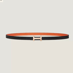 HM FOCUS BUCKLE & REVERSIBLE BLACK AND ORANGE LEATHER STRAP 13MM COPPER HARDWARE
