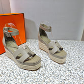 ELDA ESPADRILLE 80 LIGHT GRAY CALFSKIN