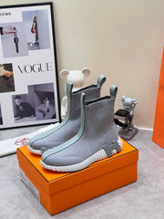 H FUN CLASSIC SNEAKER STYLISH LIGHT GRAY FABRIC