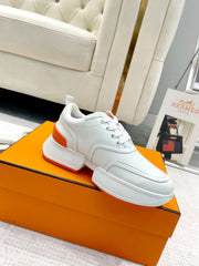 GIGA SNEAKER IN WHITE STITCHED MESH AND CALFSKIN