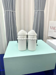 FLATFORM ROCKSTUD UNTITLED SNEAKER IN WHITE MIX BLACK CALFSKIN WITH RHINSTONES