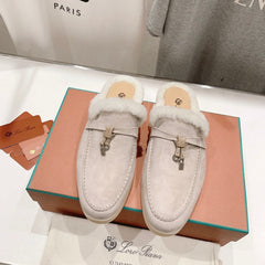 LP CHARMS WALK BABOUCHE LOAFERS CREAMY WHITE FLEECE
