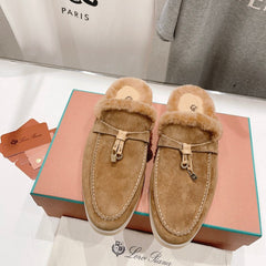 LP CHARMS WALK BABOUCHE LOAFERS TAWNY FLEECE