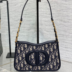 HOBO SIGNATURE 23 BAG IN BLACK BEIGE PATTERN LAMBSKIN