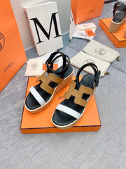 HAVANE 30 SANDAL IN WHITE AND PEANUT BROWN CALFSKIN