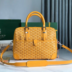 AMBASSADE DOCUMENT CASE 35 IN YELLOW GOYARDINE CANVAS