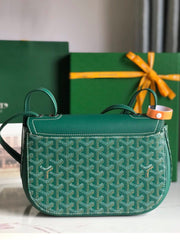 233 BAG 25 IN GREEN CALFKIN AND GOYARDINE CANVAS