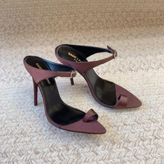 GAP CRYSTAL-BUCKLE SLIDE SANDALS IN SHIRAZ RED SILK