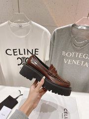 CHUNKY LOAFER IN PENNY BROWN POLISHED BULLSKIN