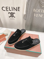 LP CHARMS WALK BABOUCHE LOAFERS BLACK SUEDE