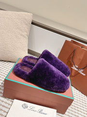 LP NATURAL WINTERCOZY WOOL VIOLET SLIPPERS