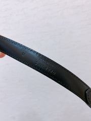 Hook & Loop 20mm TRIOMPHE Logo Square Adjustable Belt Black Calfskin Ghw