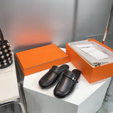 Lena Mule Black Leather