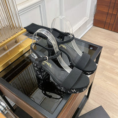 SANDALS leather satin black