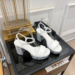 SANDALS leather satin white