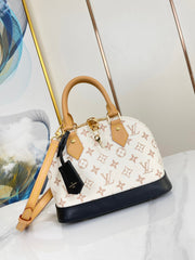 ALMA BB 25 IN WHITE MONOGRAM DUNE CANVAS GOLD HARDWARE